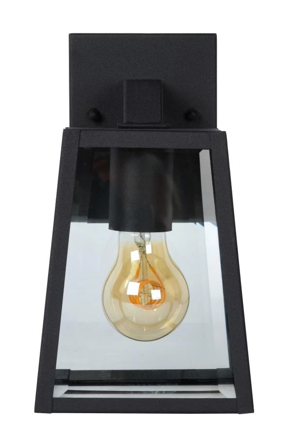 Lucide MATSLOT - Wandlamp Binnen/Buiten - 1xE27 - IP23 - Zwart - uit